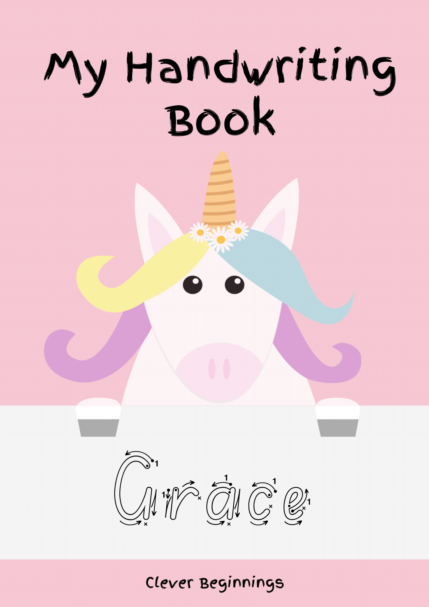 Unicorn Dry Erase Letter Tracing Workbook