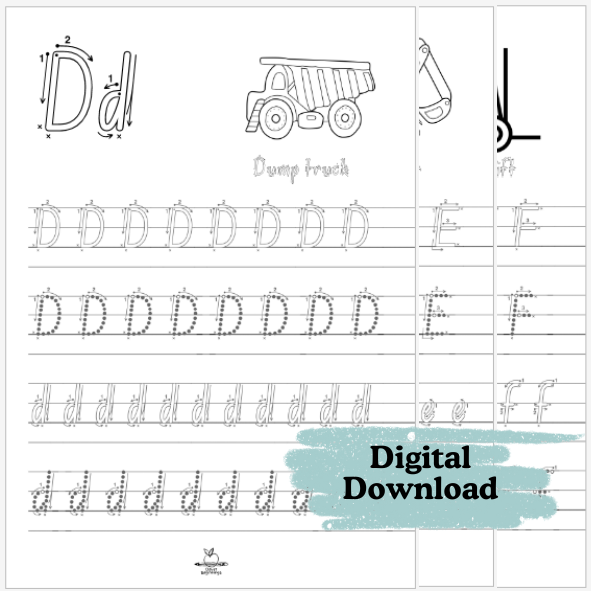 ABC Construction Letter Tracing Book (DIGITAL DOWNLOAD)