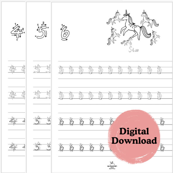 123 Fairytale Number Tracing Book (DIGITAL DOWNLOAD)