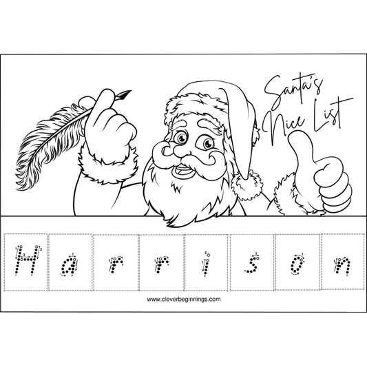 Santa's Nice List (Santa) - Christmas Worksheet (DIGITAL DOWNLOAD)