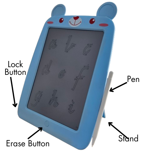 LCD Tracing Pad (BLUE TEDDY) - Name, Letter & Number Tracing
