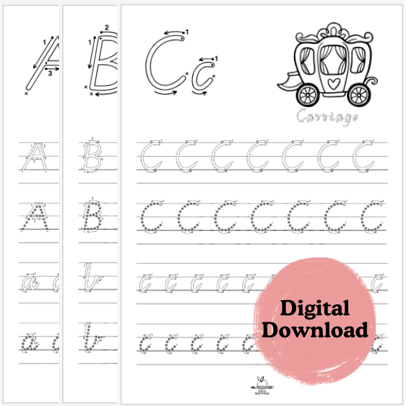 ABC Fairytale Letter Tracing Book (DIGITAL DOWNLOAD)