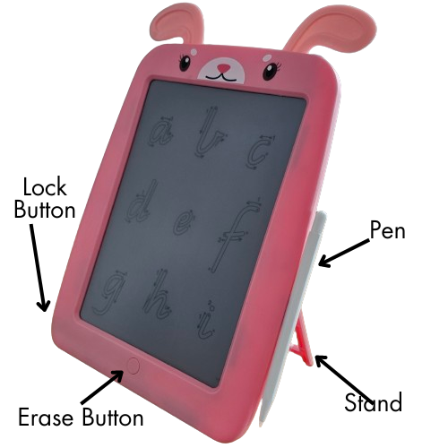 LCD Tracing Pad (PINK BUNNY) - Name, Letter & Number Tracing