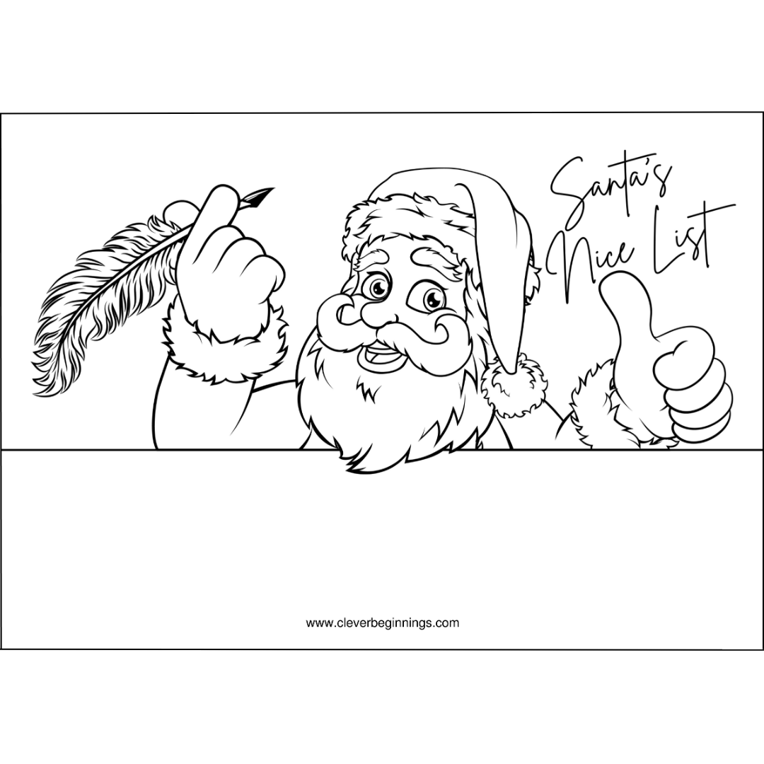 Santa's Nice List (Santa) - Christmas Worksheet (DIGITAL DOWNLOAD)