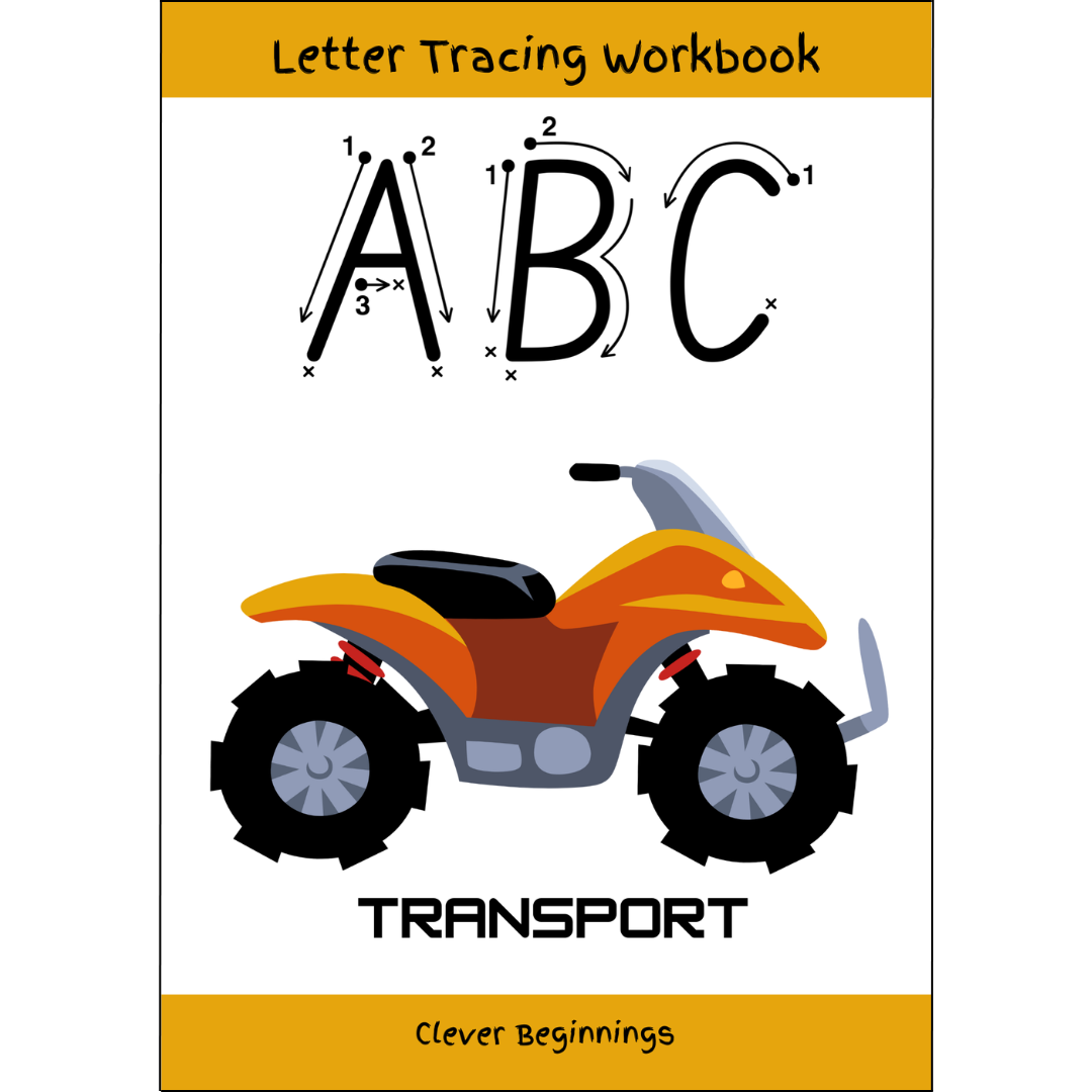 ABC Transport Letter Tracing Workbook (DIGITAL DOWNLOAD)