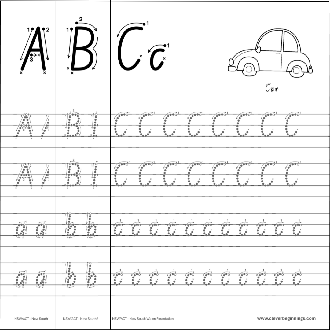 ABC Transport Letter Tracing Workbook (DIGITAL DOWNLOAD)